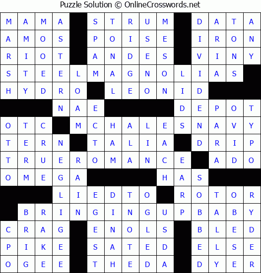 Solution for Crossword Puzzle #6066