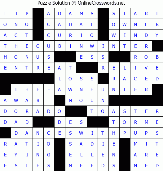 Solution for Crossword Puzzle #6071