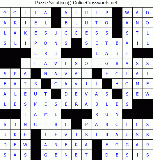 Solution for Crossword Puzzle #6076