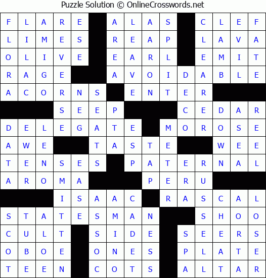 Solution for Crossword Puzzle #60776