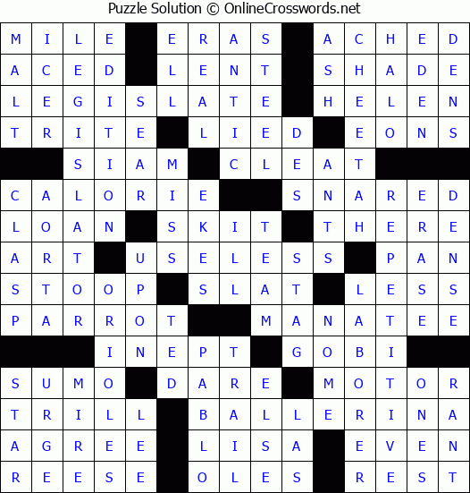 Solution for Crossword Puzzle #60795