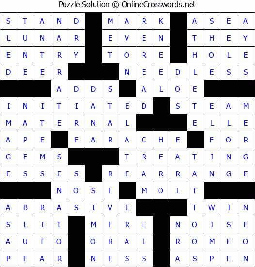 Solution for Crossword Puzzle #60928