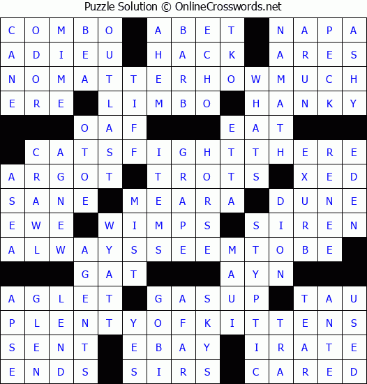 Solution for Crossword Puzzle #6103