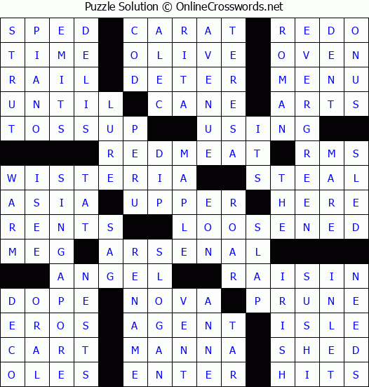 Solution for Crossword Puzzle #61036