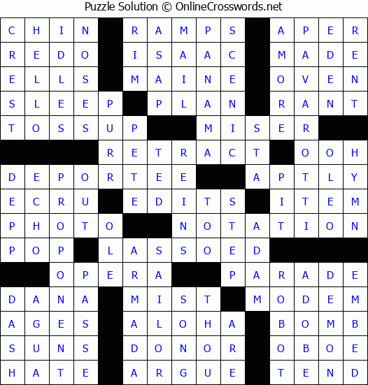 Solution for Crossword Puzzle #61208