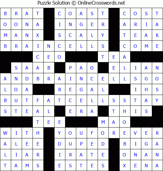 Solution for Crossword Puzzle #6125