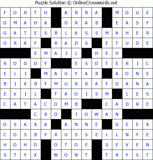 Solution for Crossword Puzzle #6129