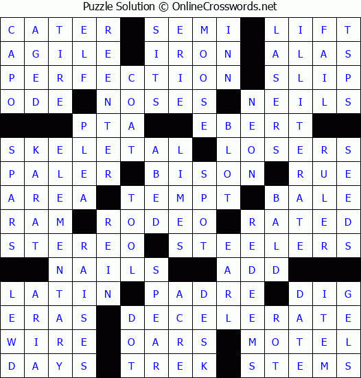 Solution for Crossword Puzzle #61297