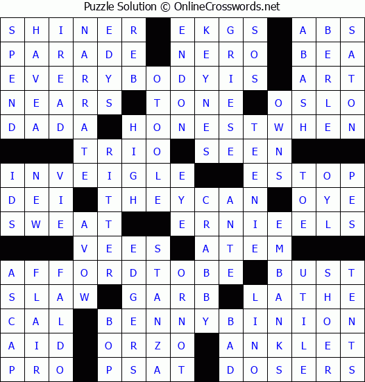 Solution for Crossword Puzzle #6147