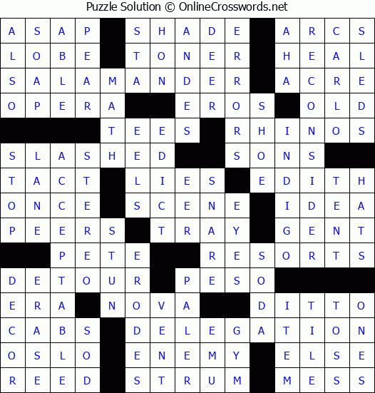 Solution for Crossword Puzzle #61533