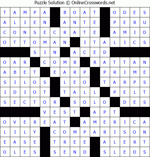 Solution for Crossword Puzzle #61554