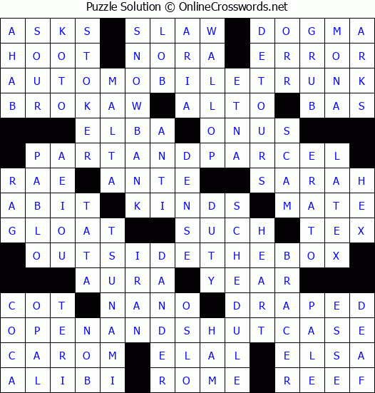 Solution for Crossword Puzzle #6156