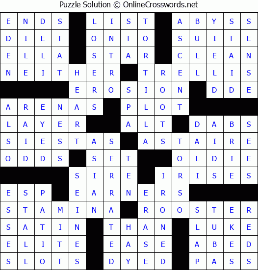 Solution for Crossword Puzzle #61689