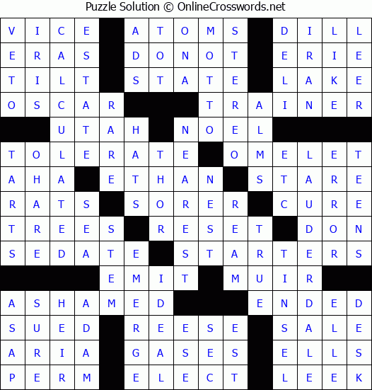 Solution for Crossword Puzzle #61726