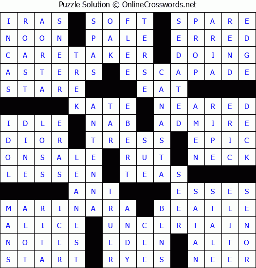 Solution for Crossword Puzzle #61813