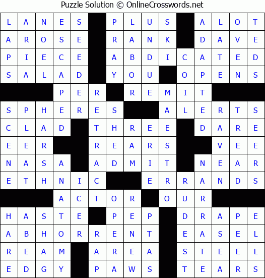Solution for Crossword Puzzle #62079