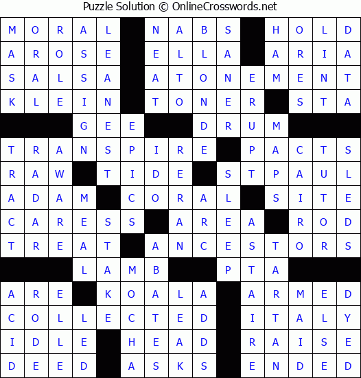 Solution for Crossword Puzzle #62147