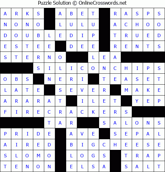 Solution for Crossword Puzzle #6243