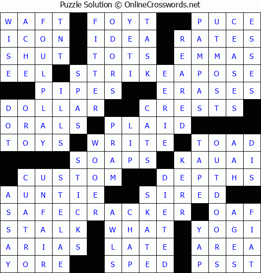 Solution for Crossword Puzzle #6299