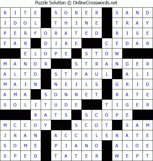 Solution for Crossword Puzzle #63077