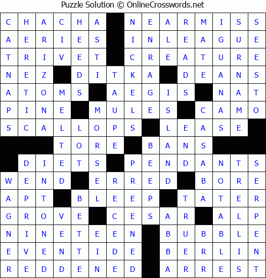 Solution for Crossword Puzzle #6309