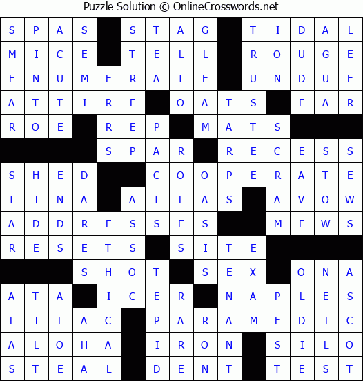 Solution for Crossword Puzzle #63120