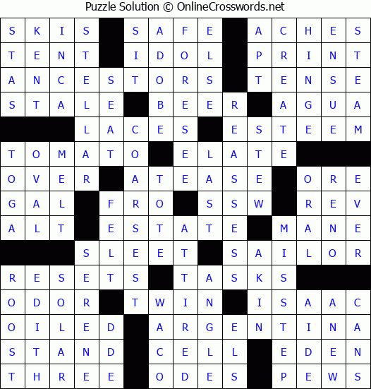 Solution for Crossword Puzzle #63136