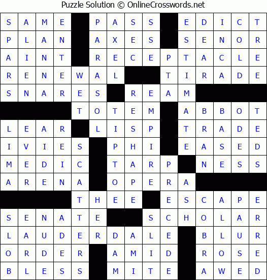 Solution for Crossword Puzzle #63266