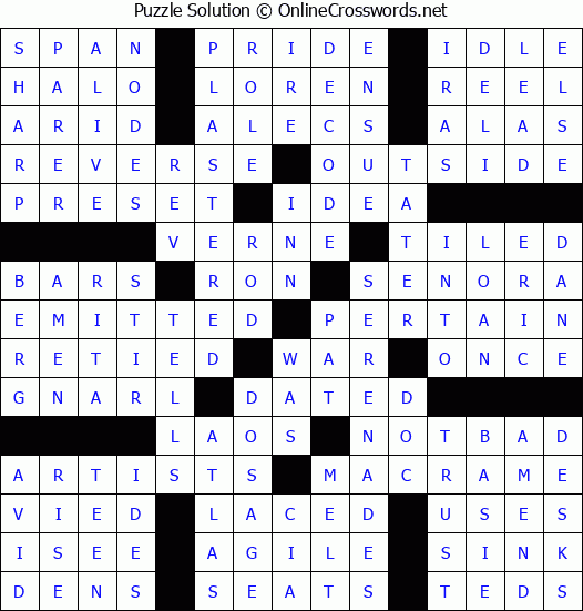 Solution for Crossword Puzzle #63268
