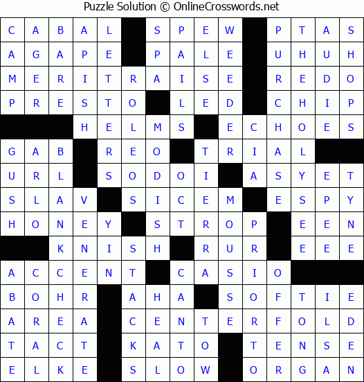Solution for Crossword Puzzle #6328