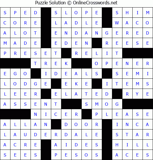 Solution for Crossword Puzzle #63293