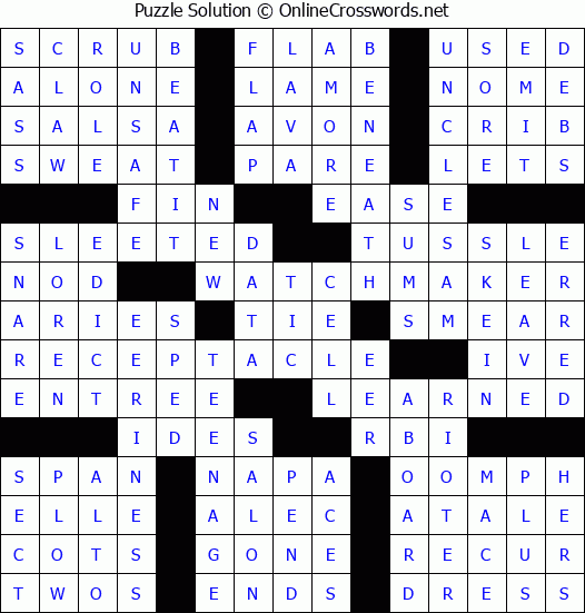 Solution for Crossword Puzzle #63299