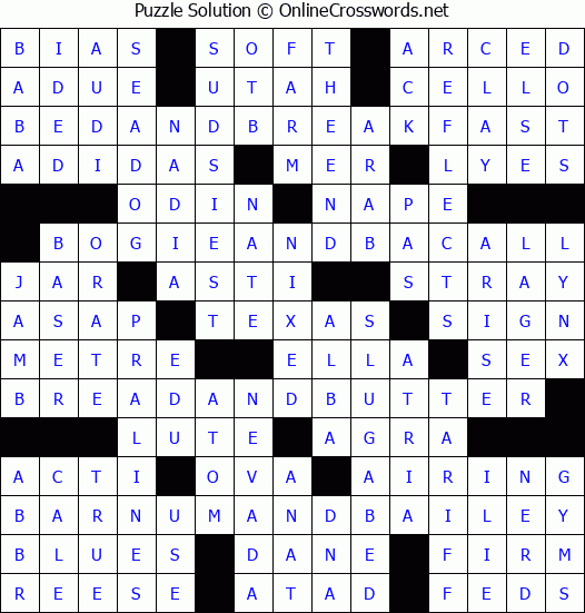 Solution for Crossword Puzzle #6363