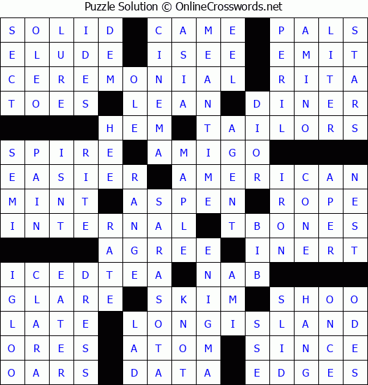 Solution for Crossword Puzzle #63756