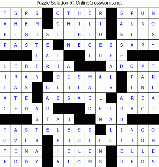 Solution for Crossword Puzzle #63780