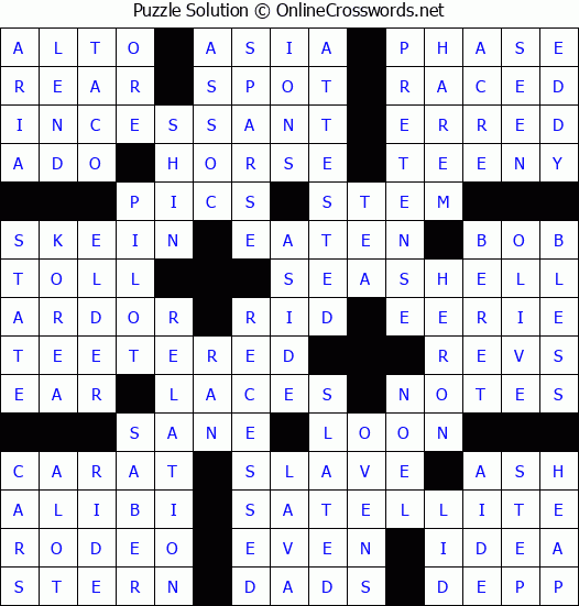Solution for Crossword Puzzle #63817