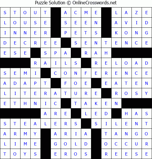 Solution for Crossword Puzzle #63836