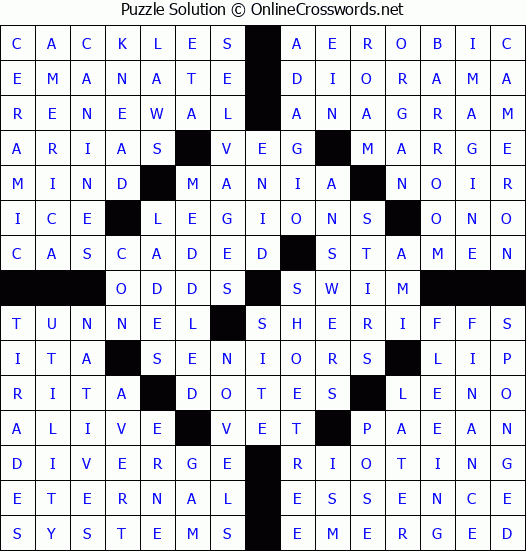 Solution for Crossword Puzzle #6386