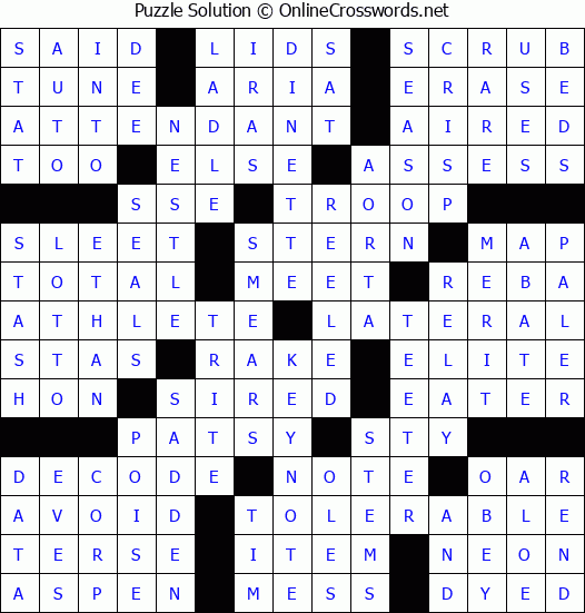 Solution for Crossword Puzzle #63863