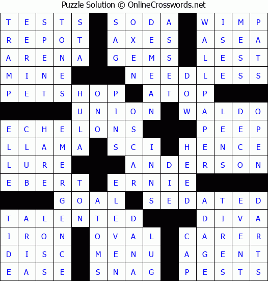 Solution for Crossword Puzzle #64226