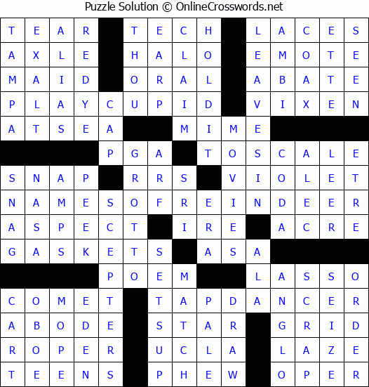 Solution for Crossword Puzzle #6424