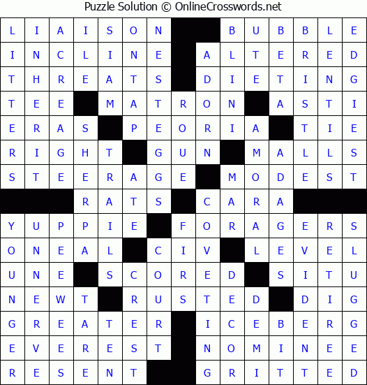 Solution for Crossword Puzzle #6428