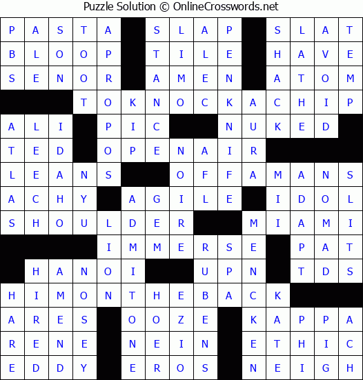 Solution for Crossword Puzzle #6441