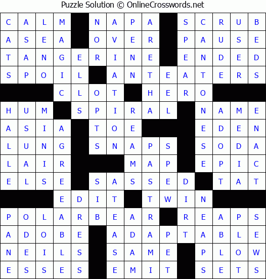 Solution for Crossword Puzzle #64456
