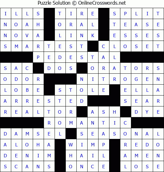 Solution for Crossword Puzzle #64461