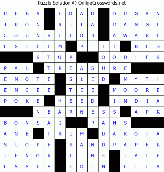Solution for Crossword Puzzle #64473