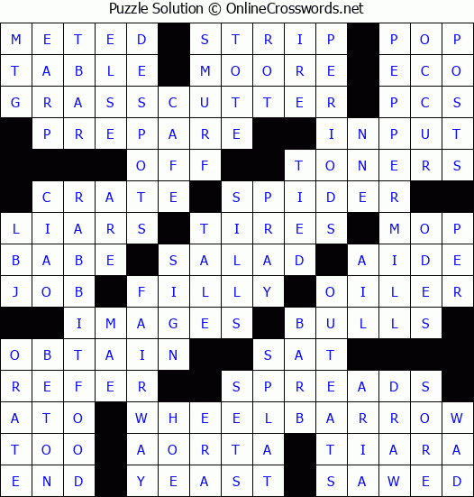 Solution for Crossword Puzzle #6452