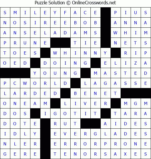 Solution for Crossword Puzzle #6463