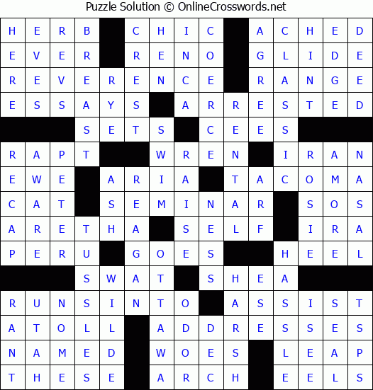Solution for Crossword Puzzle #64651