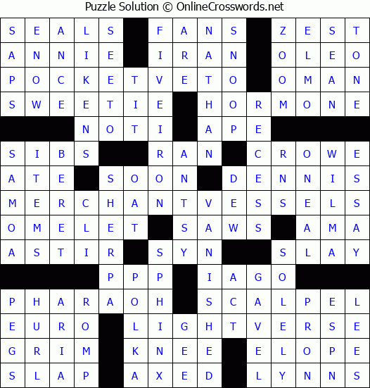 Solution for Crossword Puzzle #6469